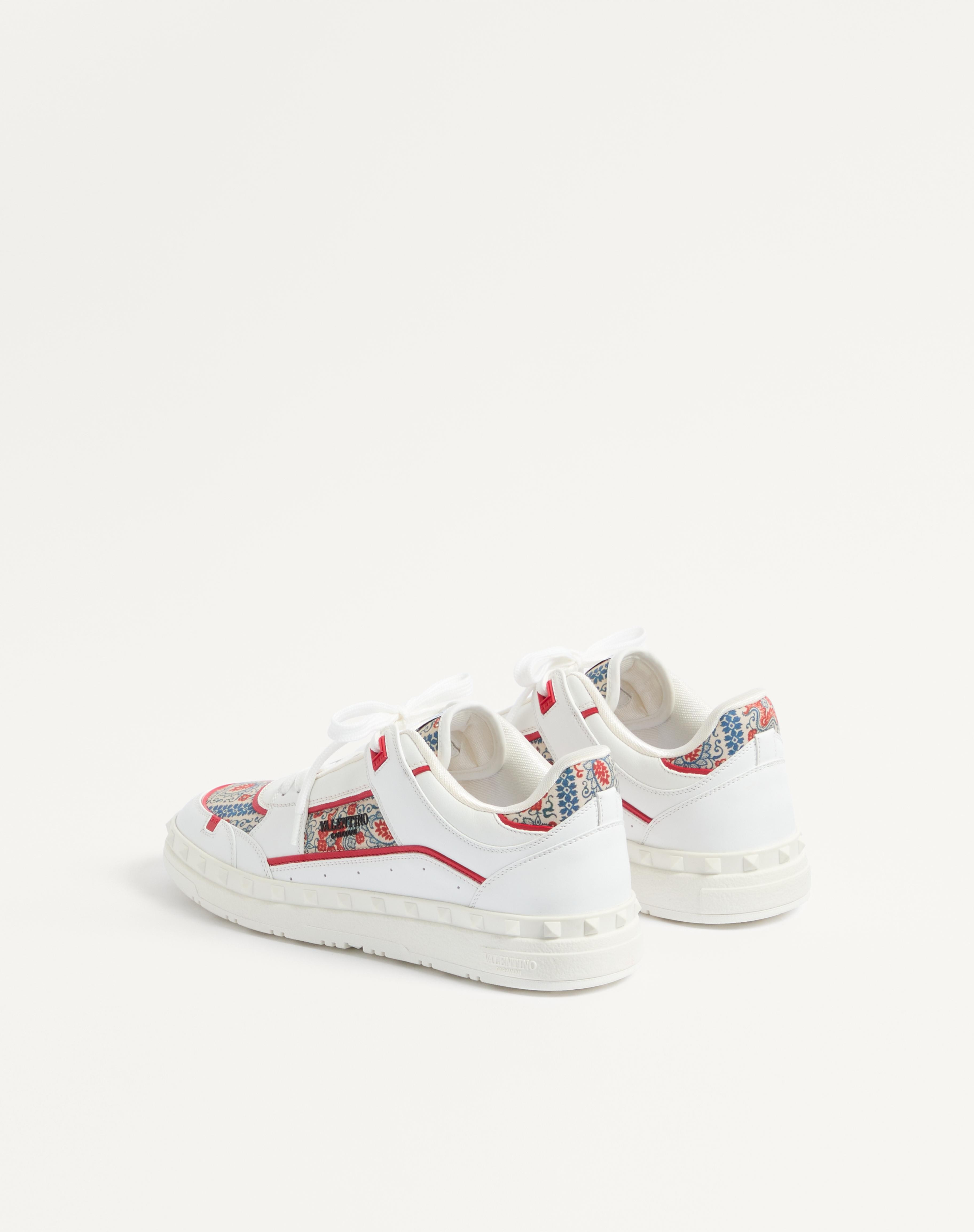 FREEDOTS LOW-TOP SNEAKER IN CALFSKIN AND VOYAGE IMAGINAIRE FABRIC - 6