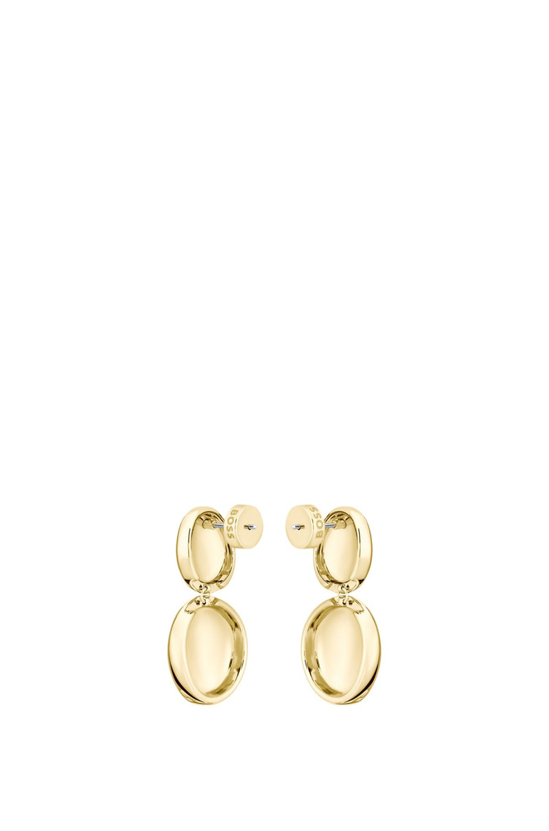 BOSS GOLD-TONE EARRINGS WITH PEBBLE STYLE outlook