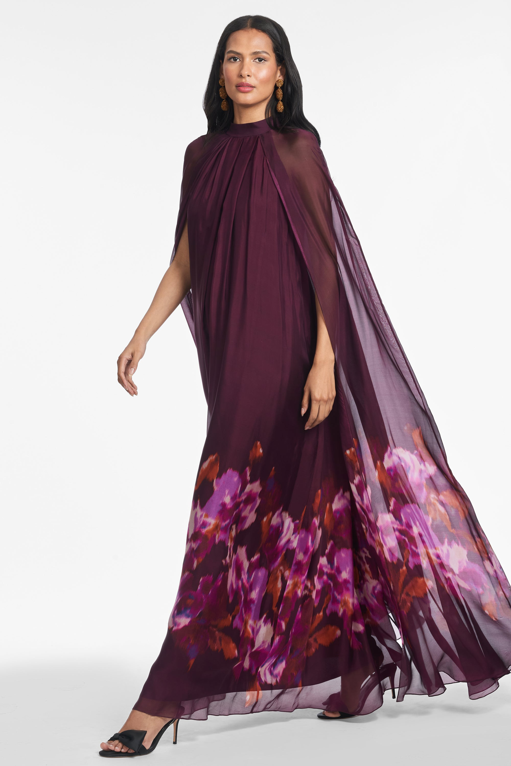 Tiana Gown - Mixed Berry Ikat Border - 2