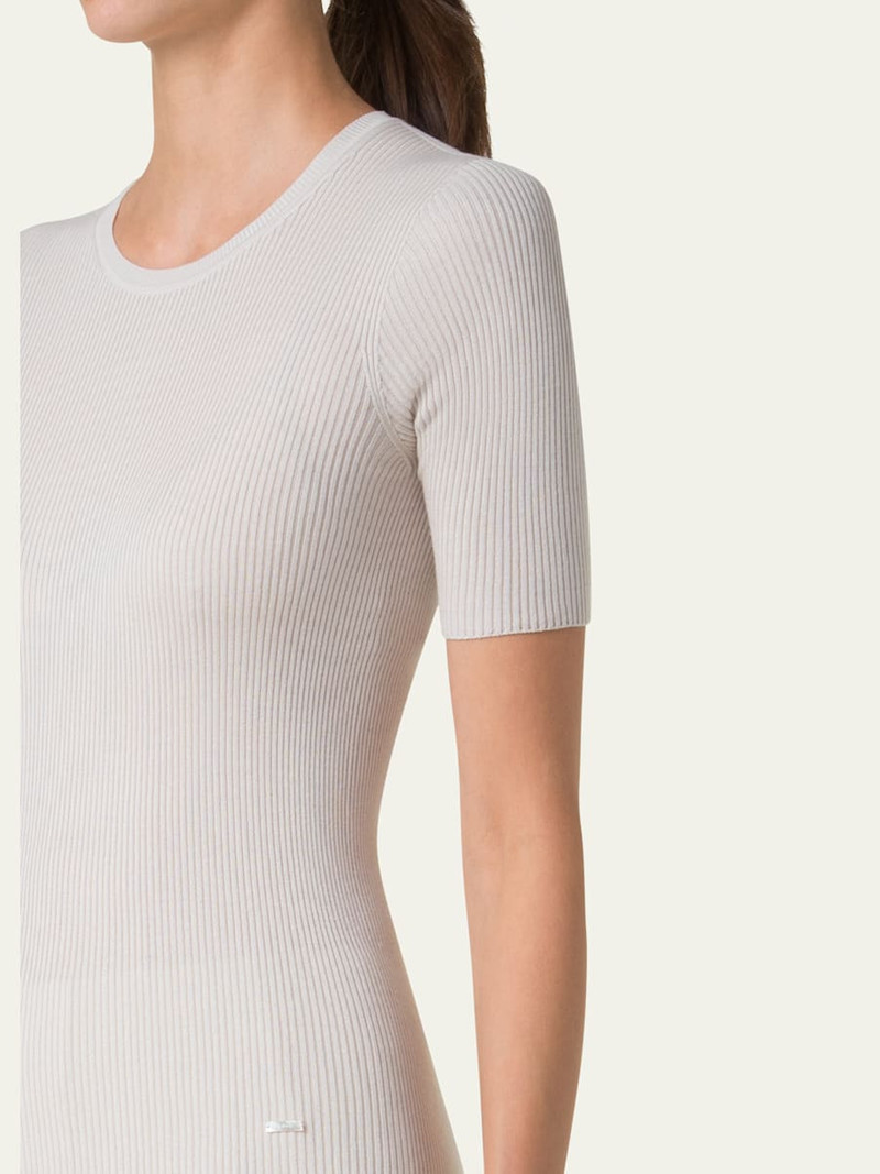 AKRIS Seamless Rib Short-Sleeve Sweater outlook