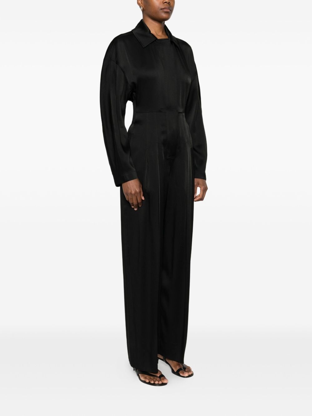 pleated cinched jumpsuit - 3