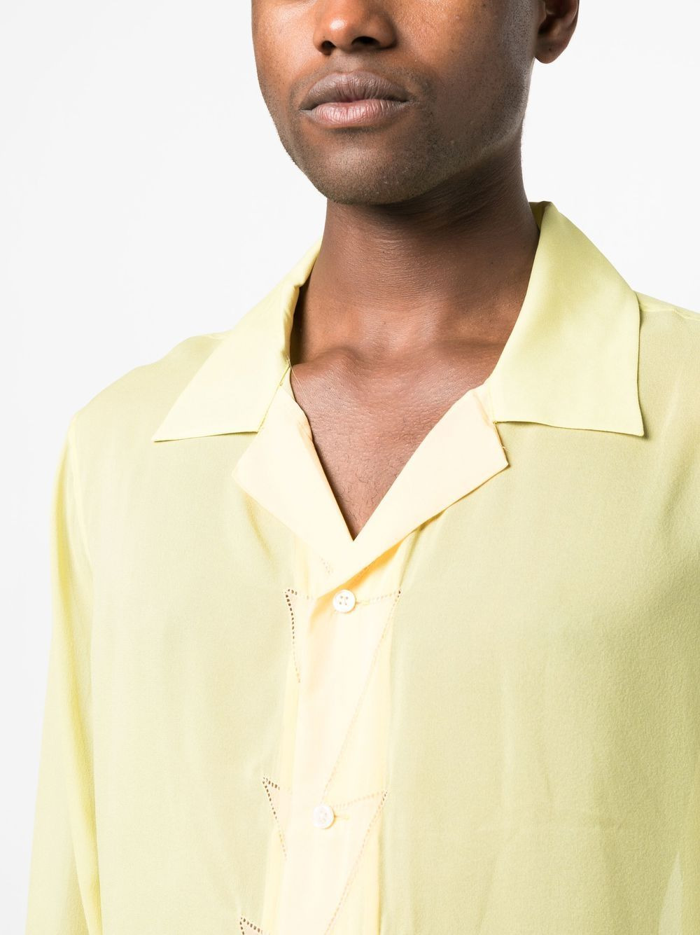 geometric-panneled silk shirt - 5