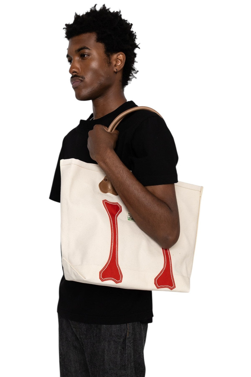 Kapital #4 Canvas KOTSU KOTSU TOTE BAG S - Ecru x Red outlook