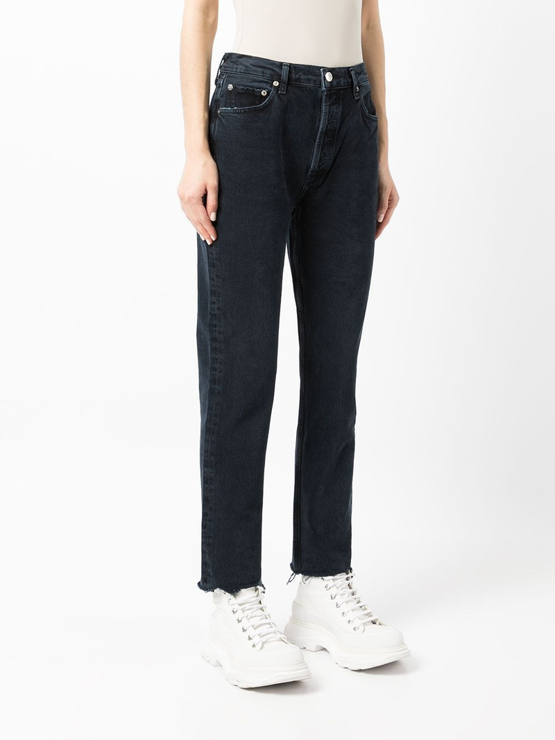중층 tapered-leg 슬림 청바지 3