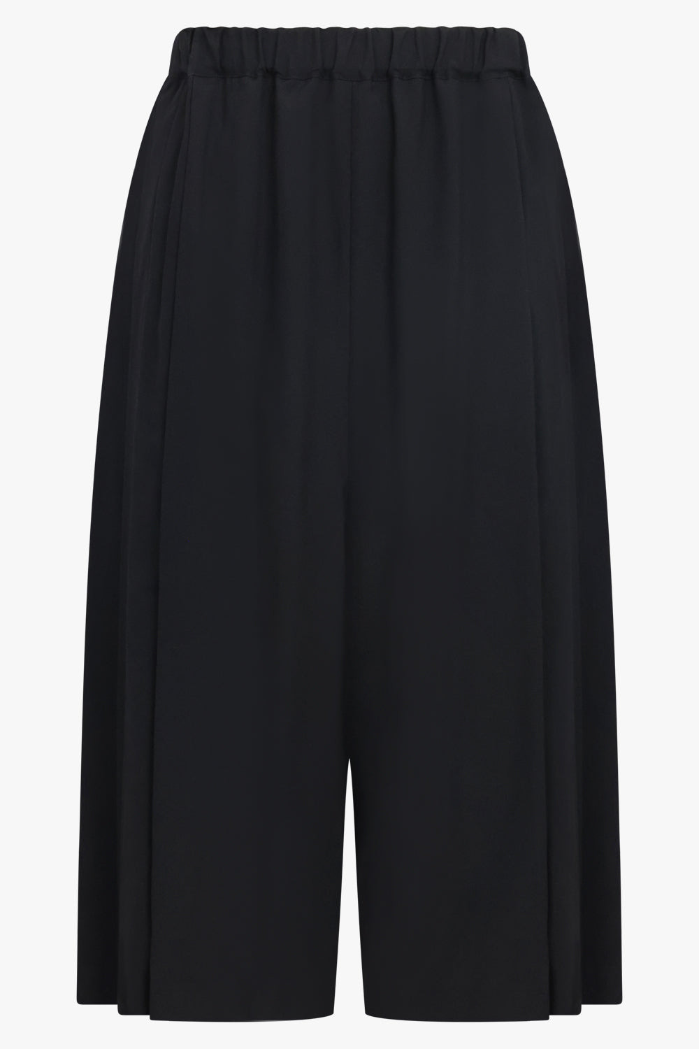PLEAT DETAIL RELAXED FIT CROP PANT | BLACK - 1