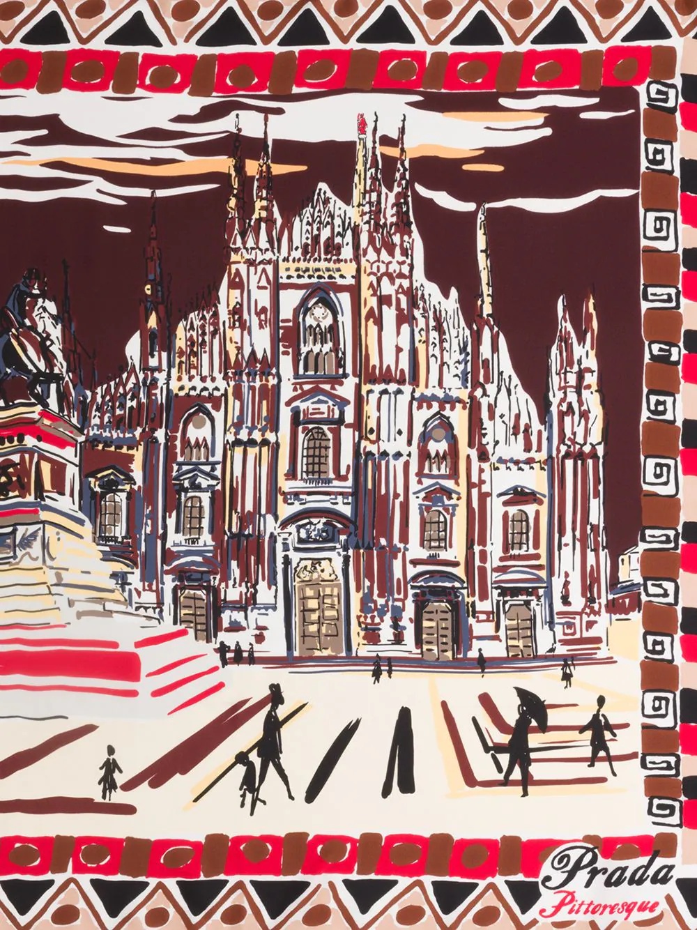 Pittoresque Milan print foulard - 3