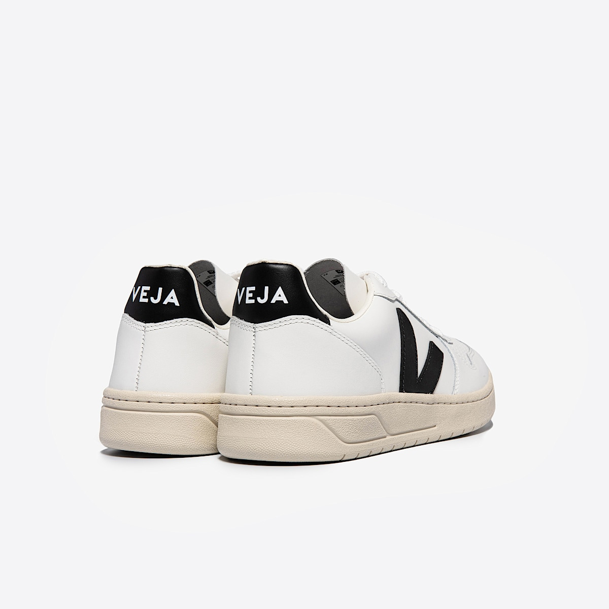 V-10 LEATHER WHITE BLACK - 3