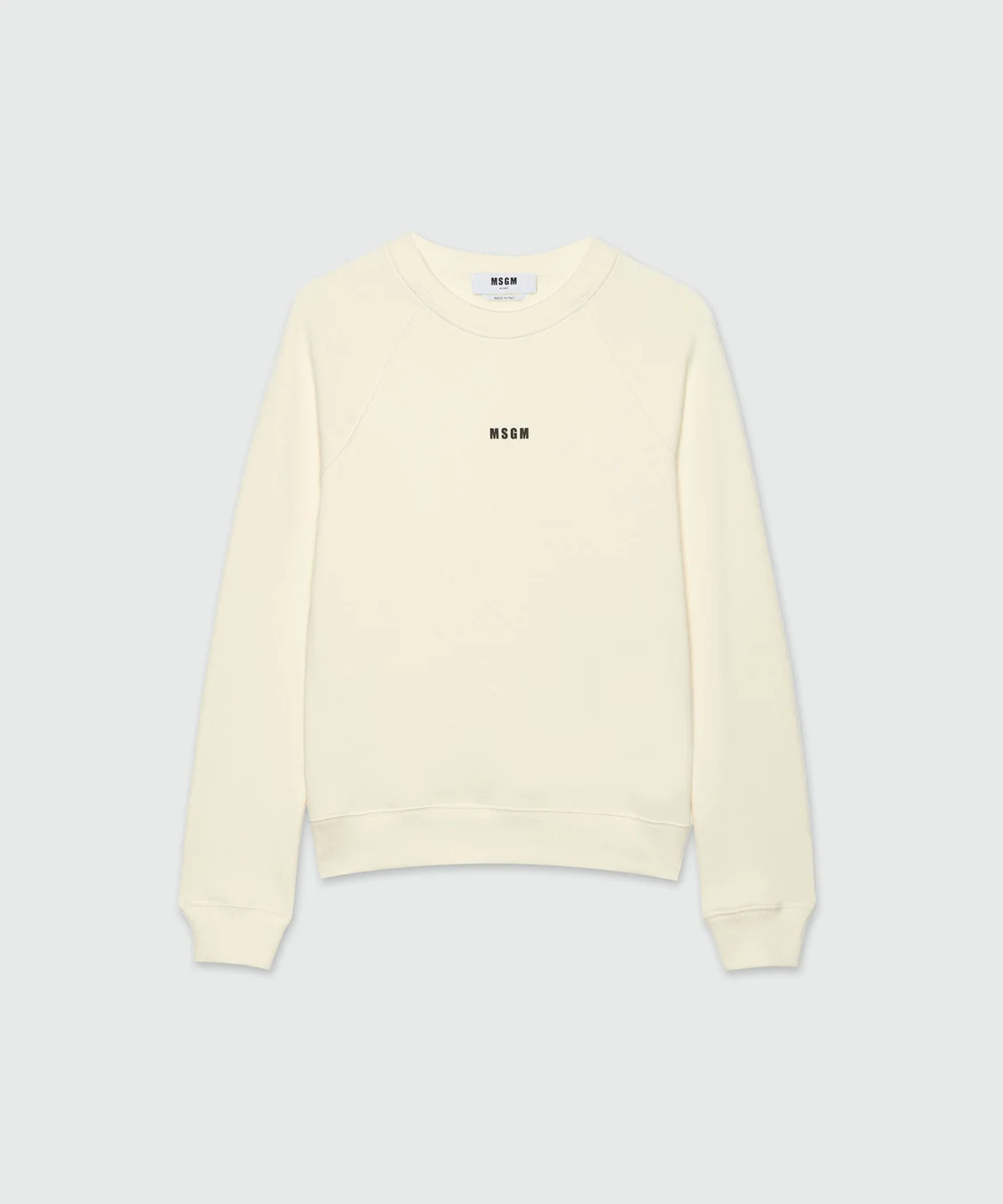 Cream jersey sweatshirt with micro logo - 1