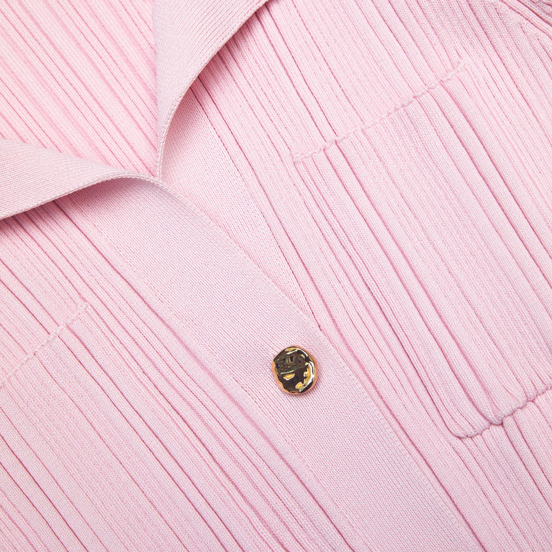 Pink Viscose Knit Mini Dress 5
