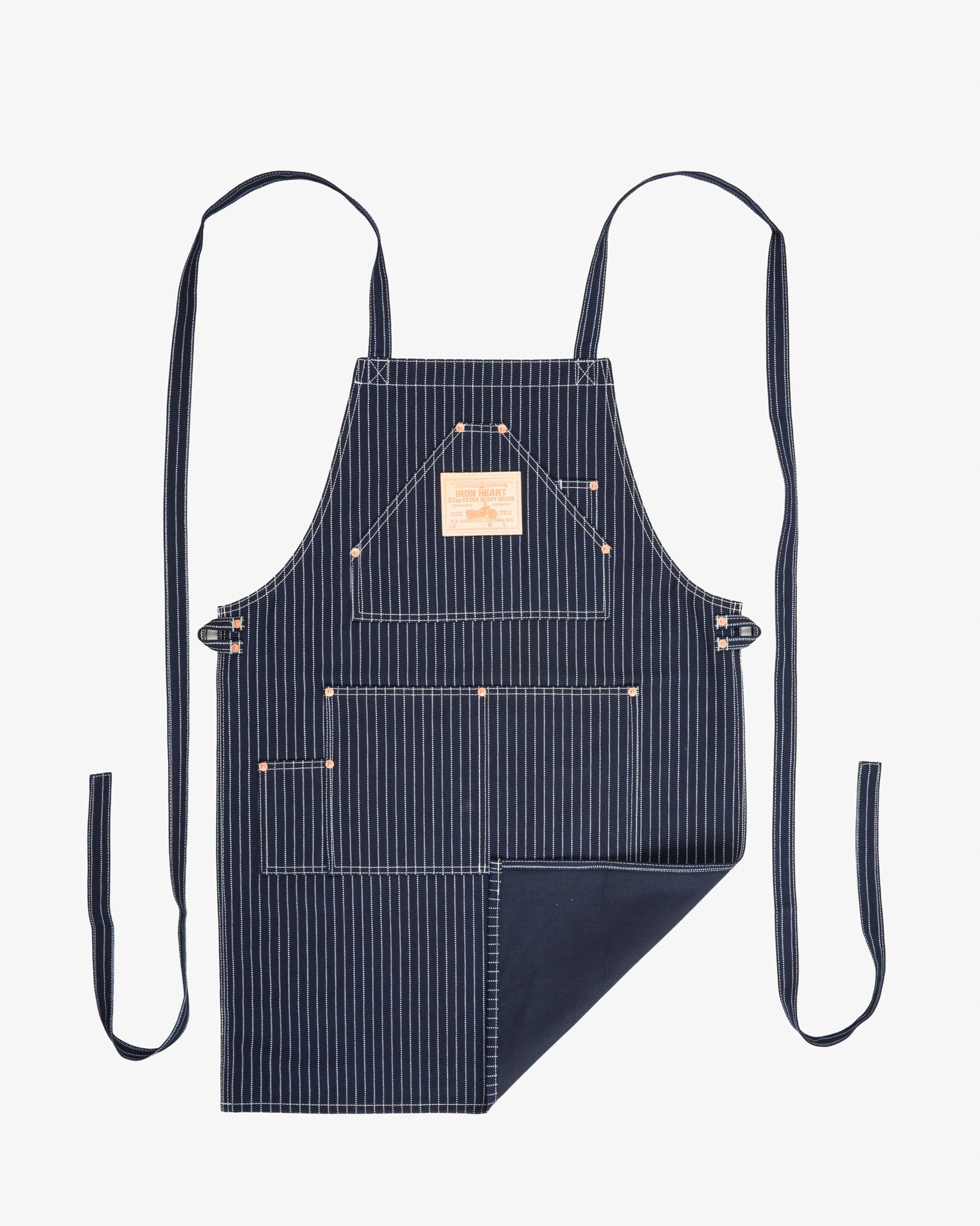 IHG-058-IND 12oz Wabash Apron - Indigo - 5