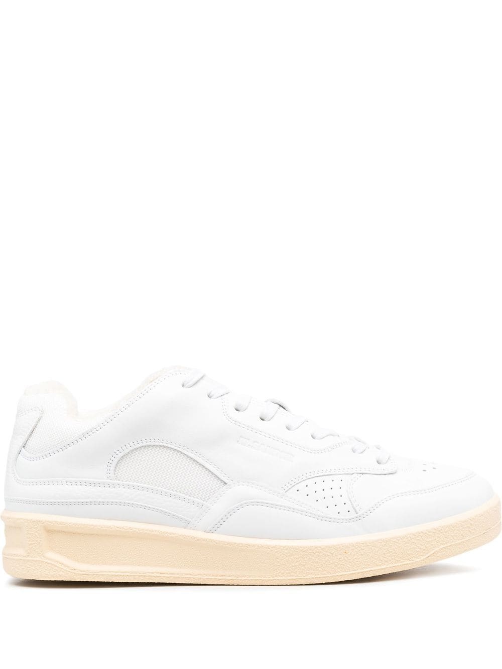 panelled low-top leather sneakers - 1