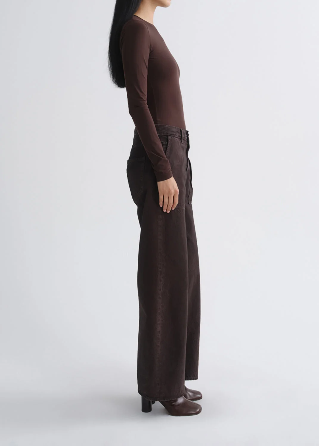 LOW CURVE UTILITY JEAN IN DEEP ROAST - 1