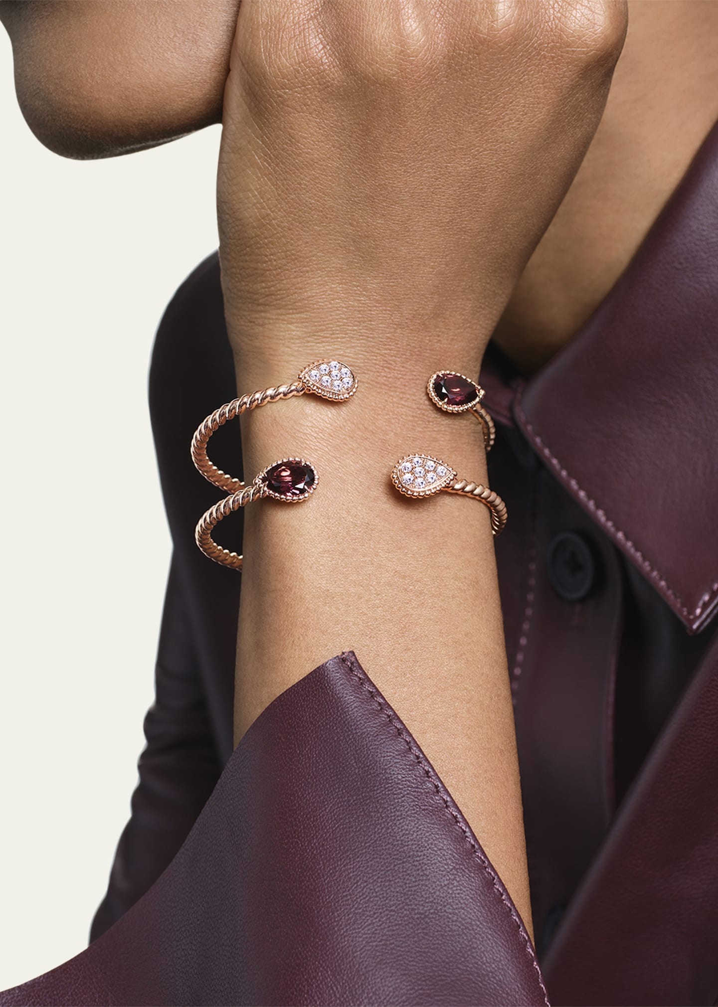 Serpent Boheme Small Motif Rhodolite and Diamond Bracelet - 2