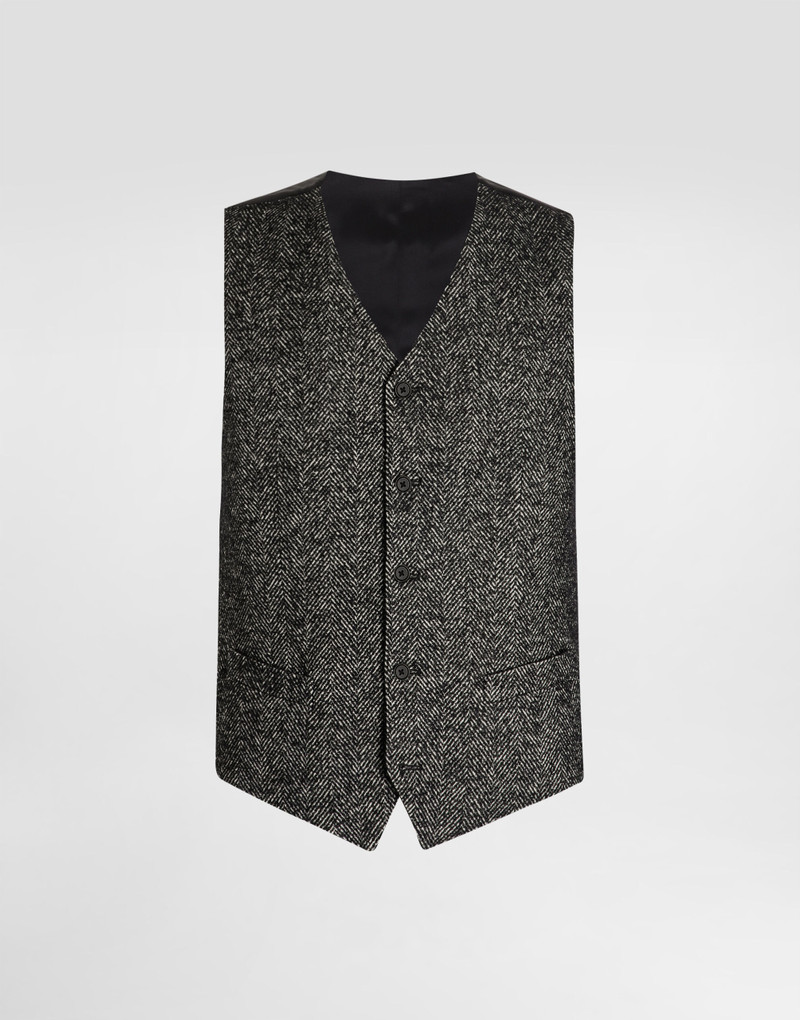 Wool chevron single-breasted vest 1
