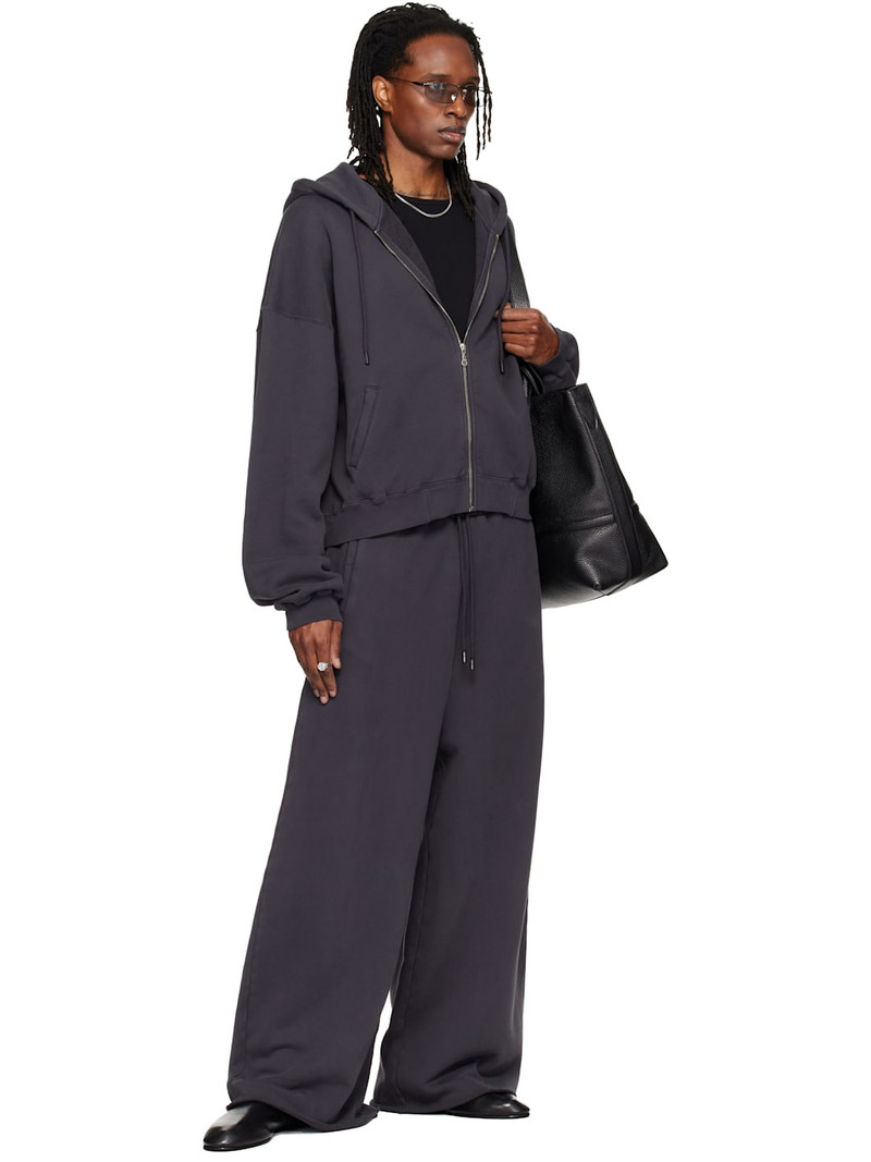 LU'U DAN Gray Washed Zip Hoodie outlook
