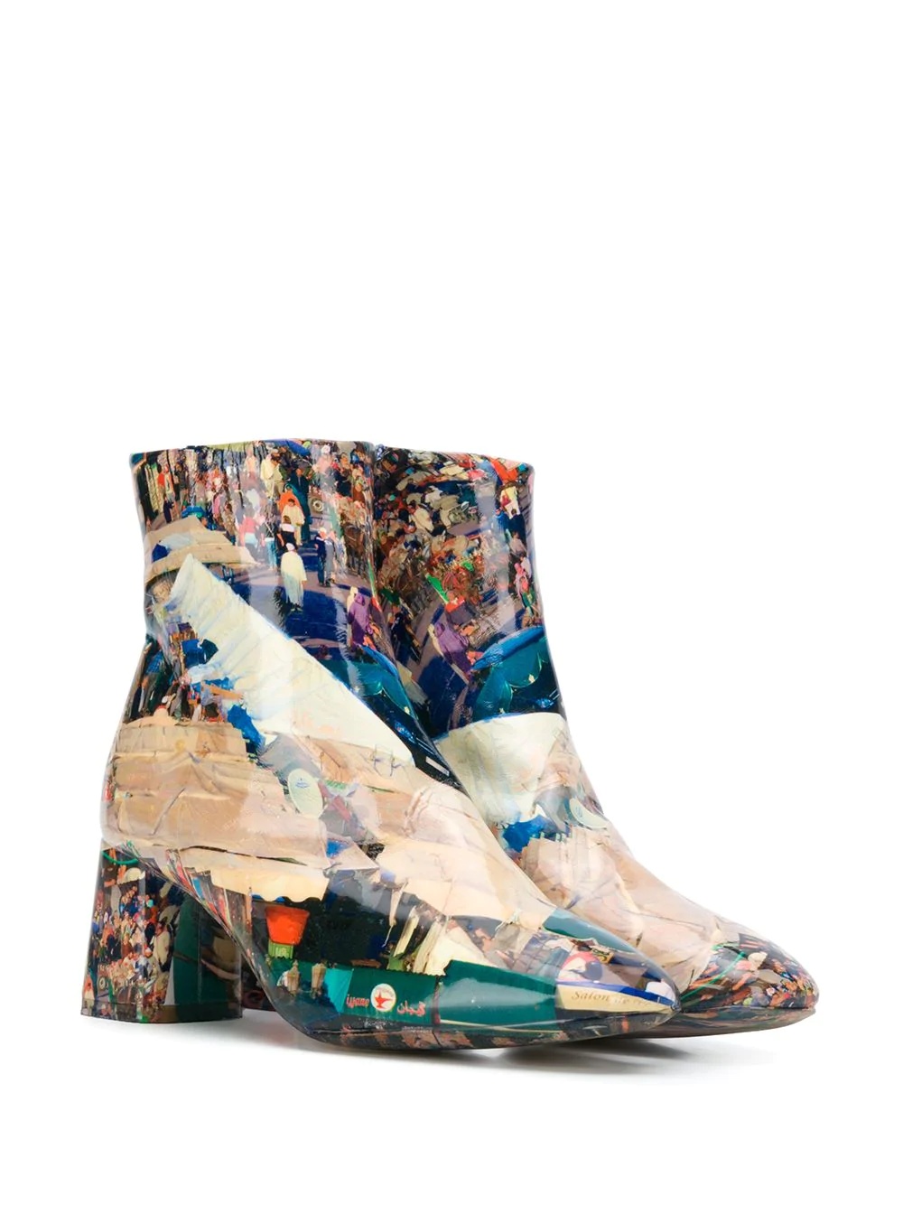 photo-print ankle boots - 2