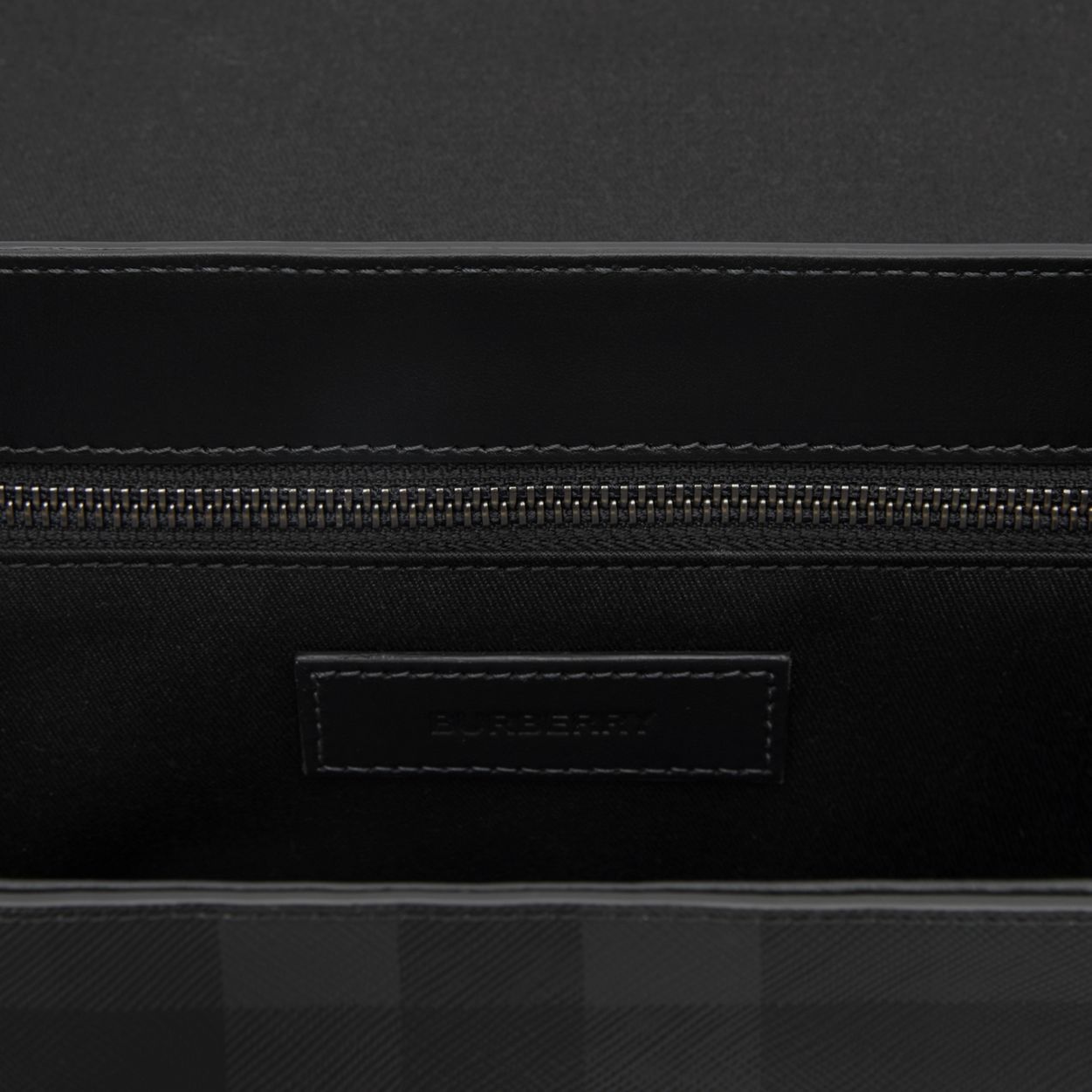 Charcoal Check and Leather Messenger Bag - 9