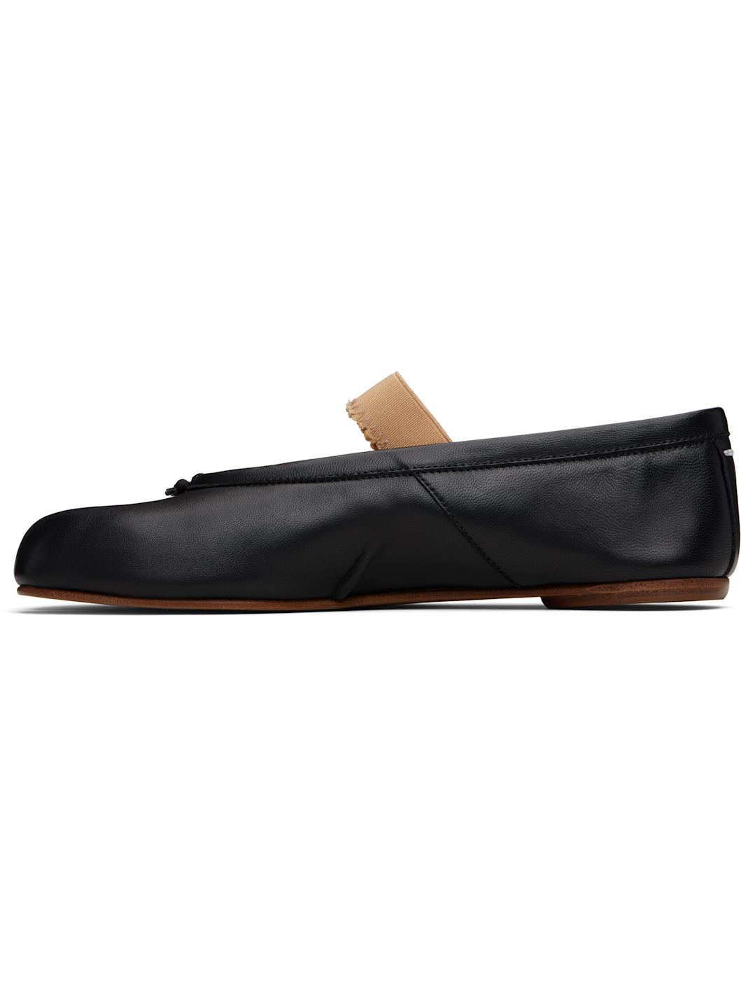 Black Tabi Elastic Band Ballerina Flats - 3