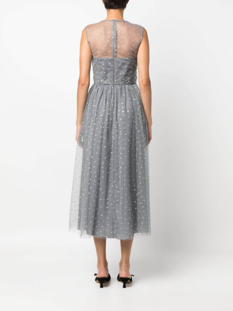 glitter-detail sleeveless midi dress 4