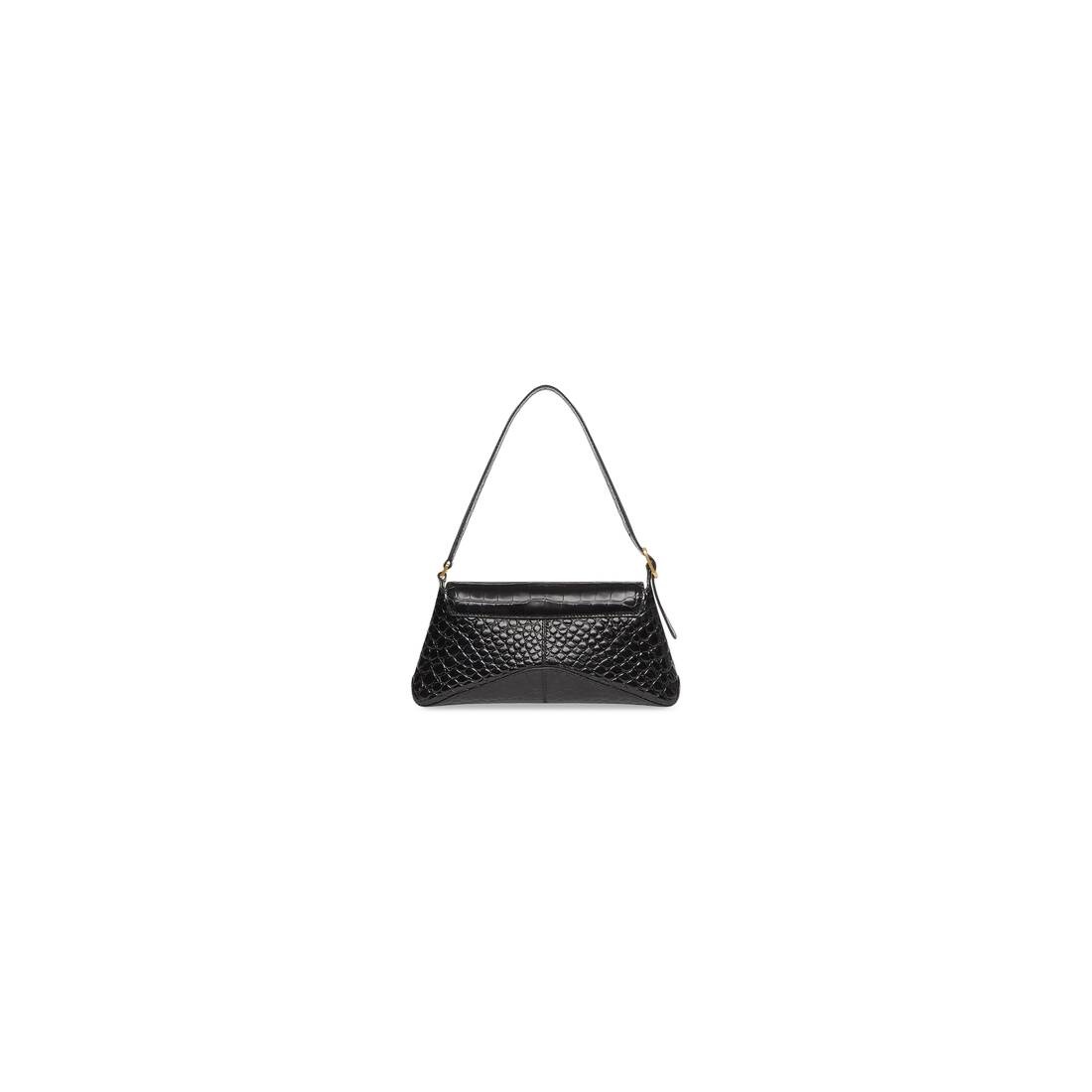 Women's Xx Small Flap Bag Crocodile Embossed in Black - 4