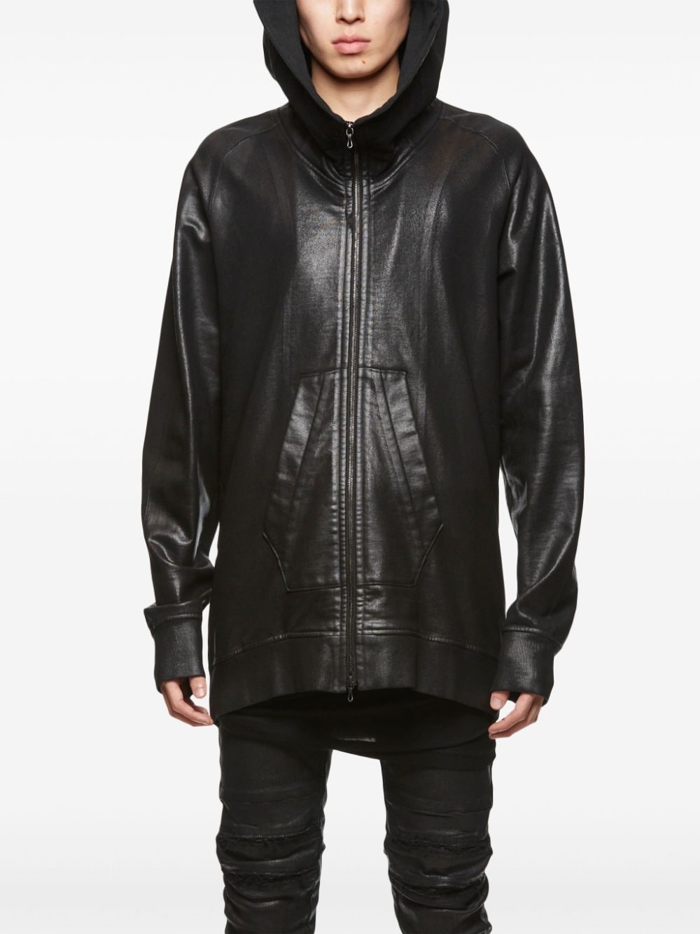 coated finish hooded jacket - 6