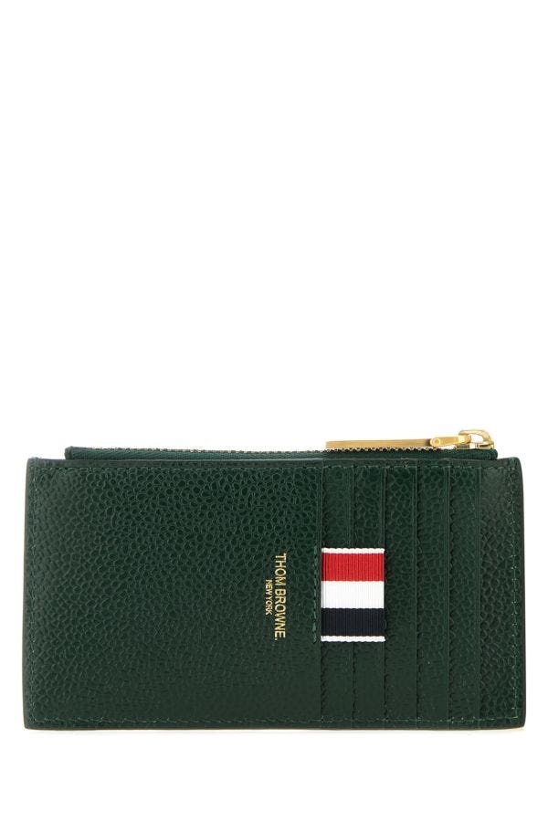 Bottle green leather cardholder - 3