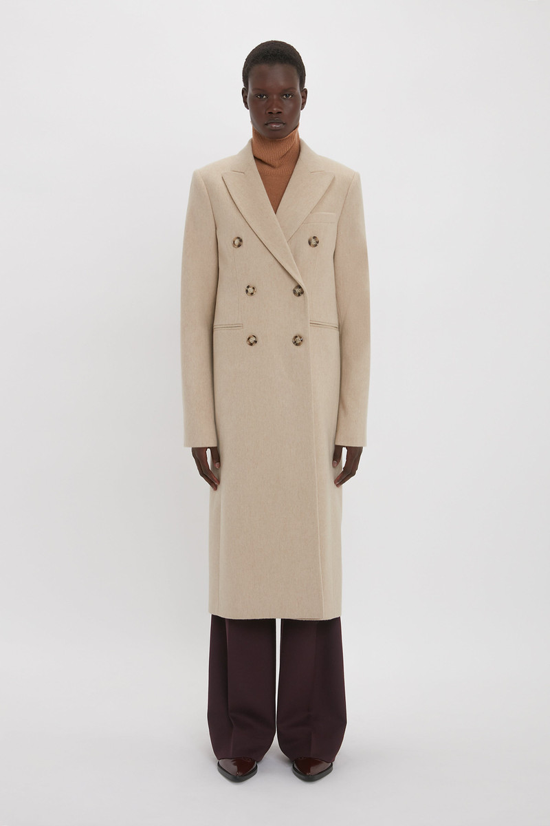 Victoria Beckham Tailored Slim Coat In Bone outlook