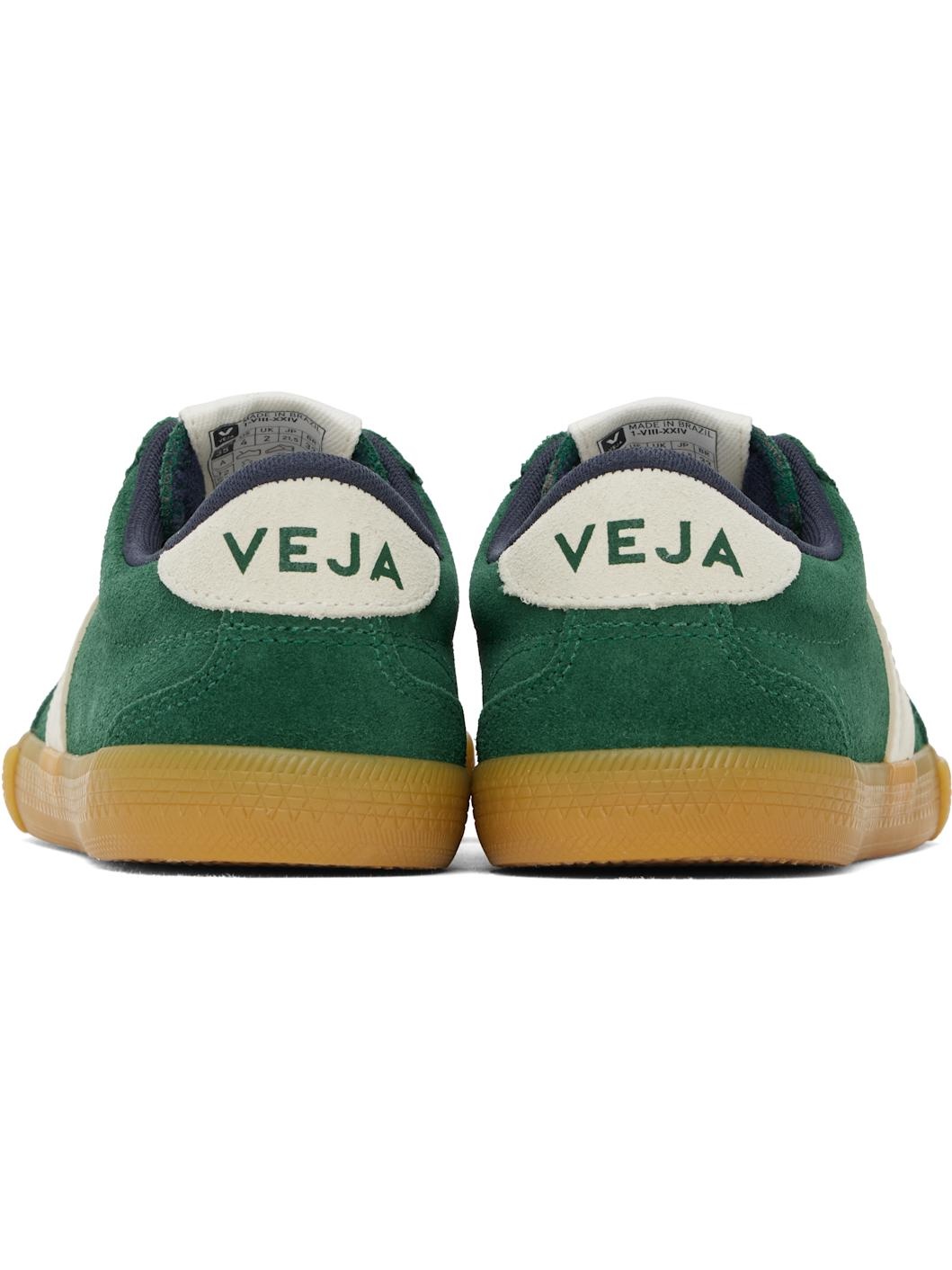 Green & Beige Volley Suede Sneakers - 2