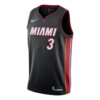Nike NBA Dwyane Wade Icon Edition Swingman Jersey Miami Heat No. 3 Team limited SW Fan Edition Black - 1