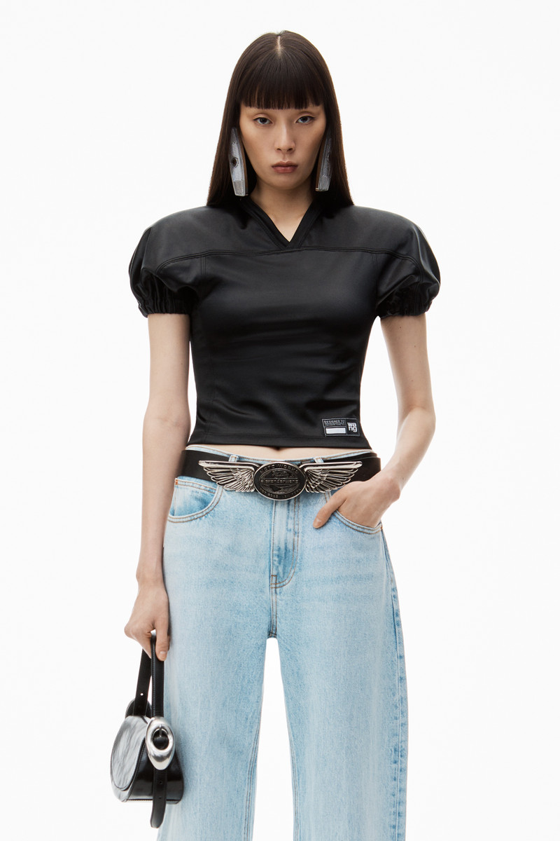 Zipped Back Slit Wide-Leg Jeans 6