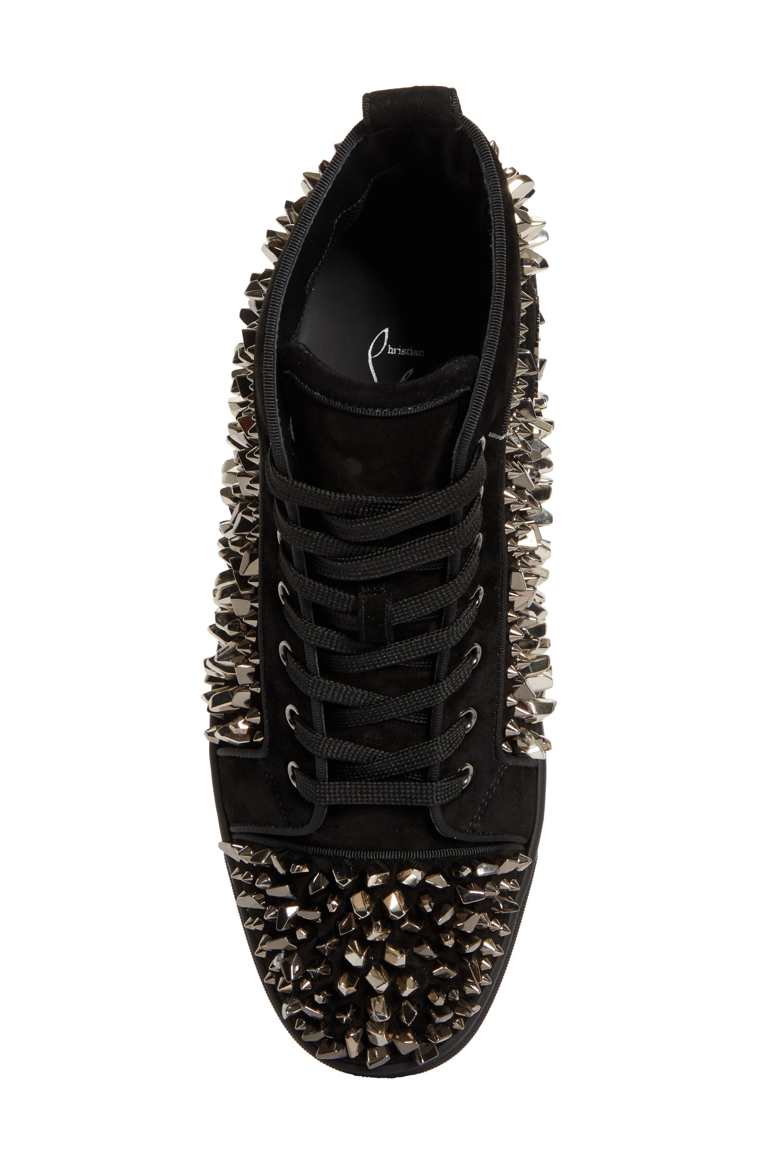 Christian Louboutin Louis Riptilis Spikes High Top Sneaker in Black/Dark Gunmetal at Nordstrom - 5