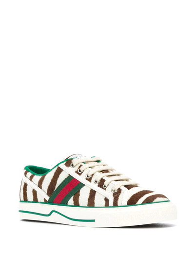 GUCCI zebra print lace up plimsoles  outlook