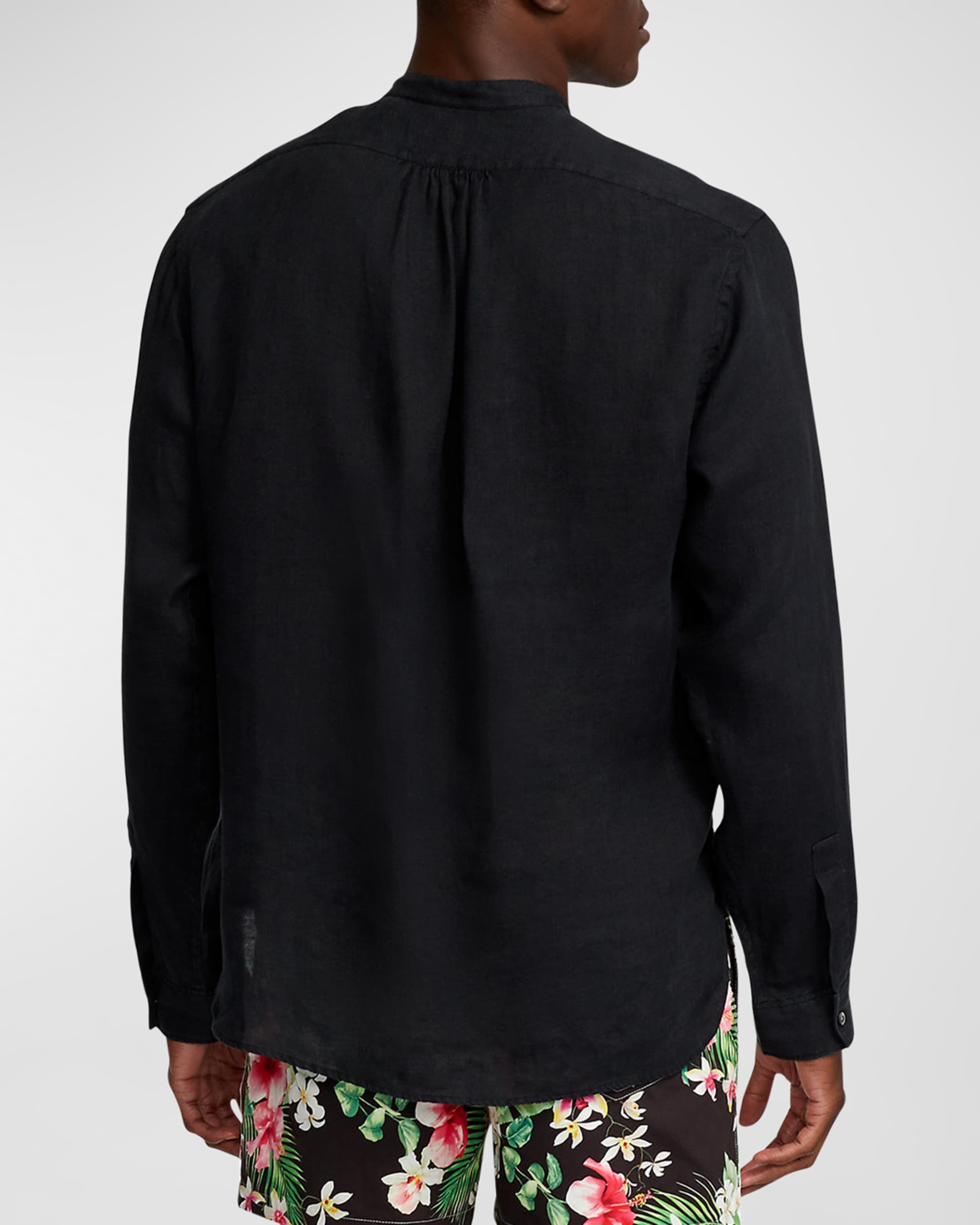 Men's Ryland Textured Linen Popover Shirt - 3