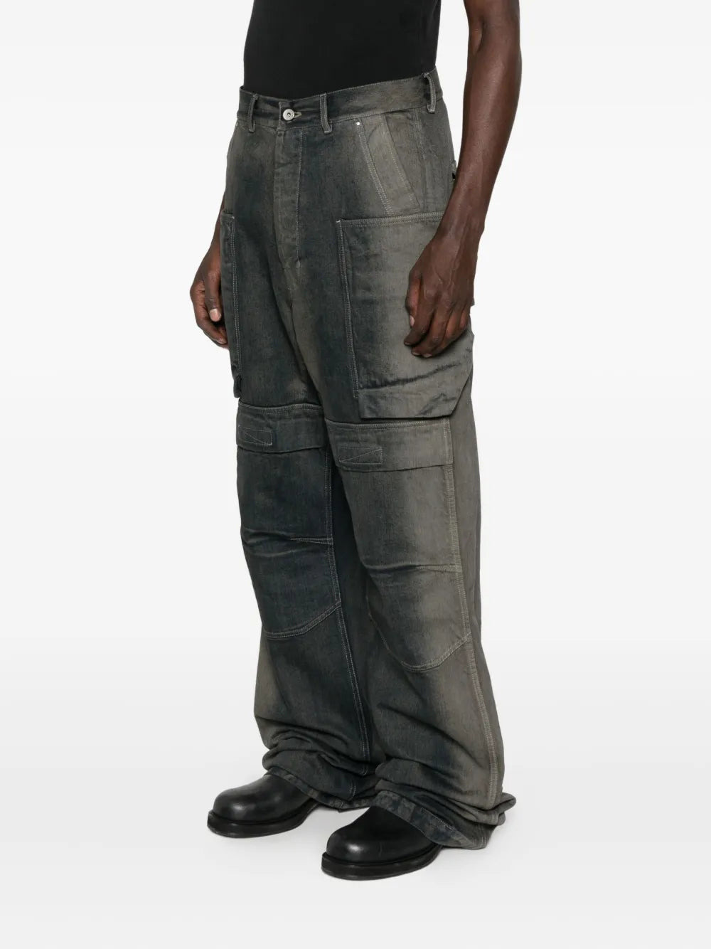 RICK OWENS - Men Pantaloni In Denim Stefan Cargo Jeans - 2
