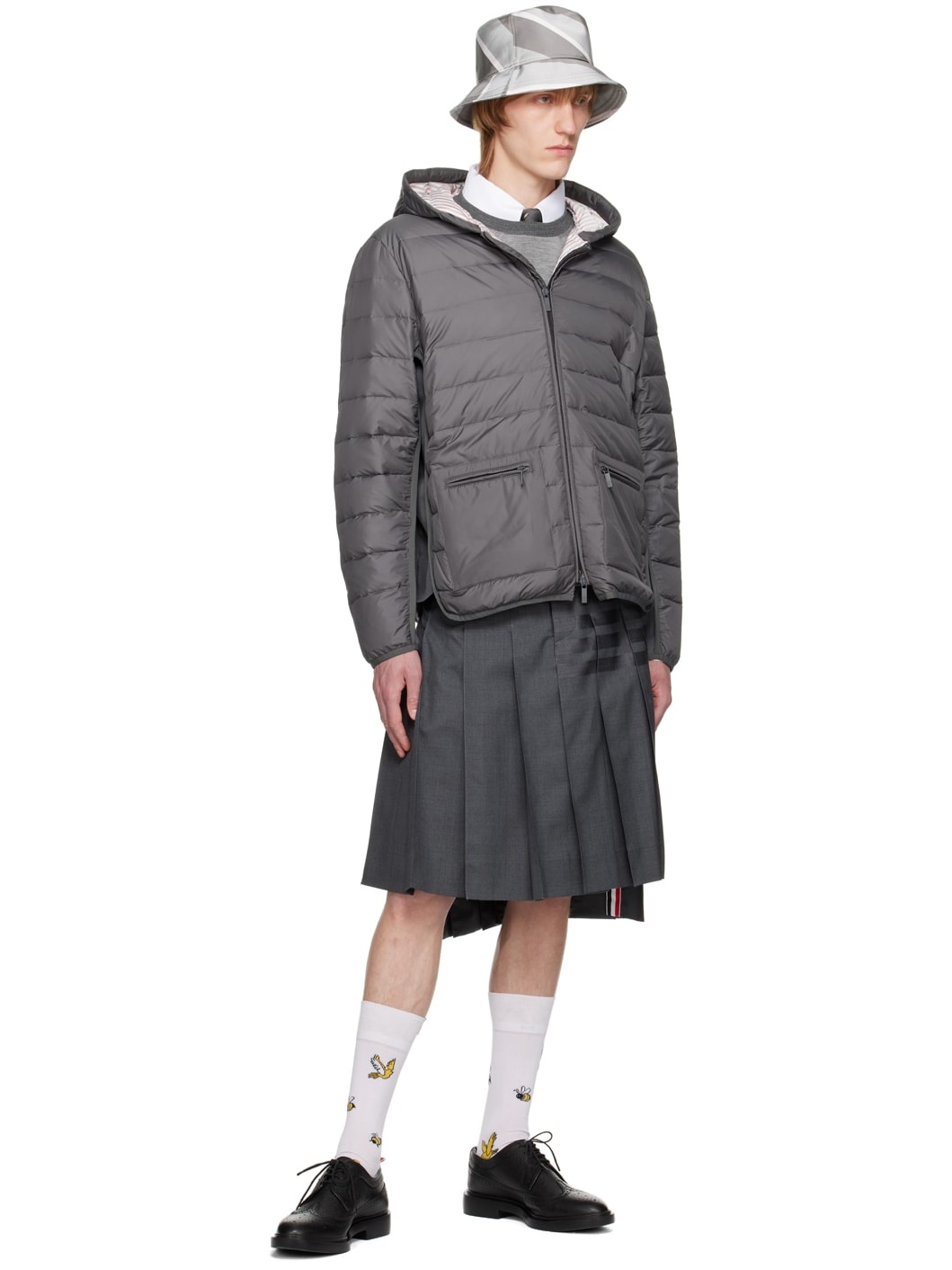 Thom Browne｜JACKETS (Ultra Light Nylon Tech Down Fill H Ultra Light Nylon Tech Down Fill Armband Hood Shirt Hem