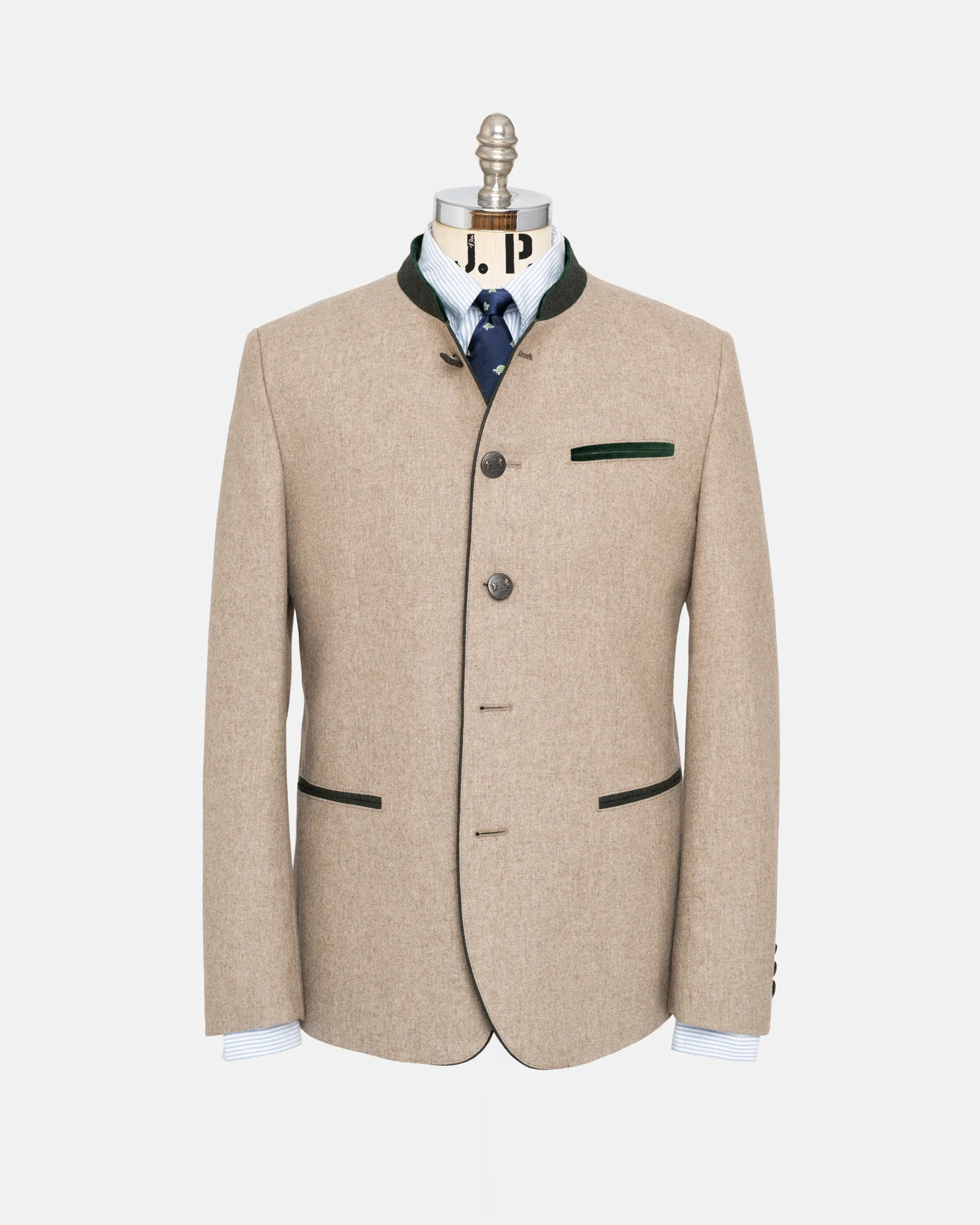 MADE-IN-AUSTRIA TAN WOOL/CASHMERE TYROLEAN JACKET - 1