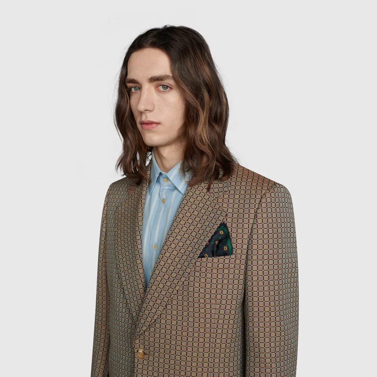 Interlocking G silk pocket square - 3