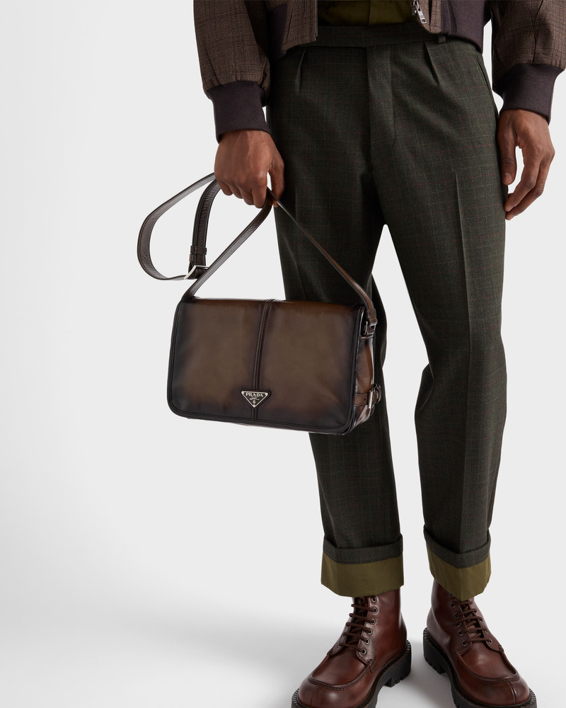 Antiqued leather shoulder bag 8