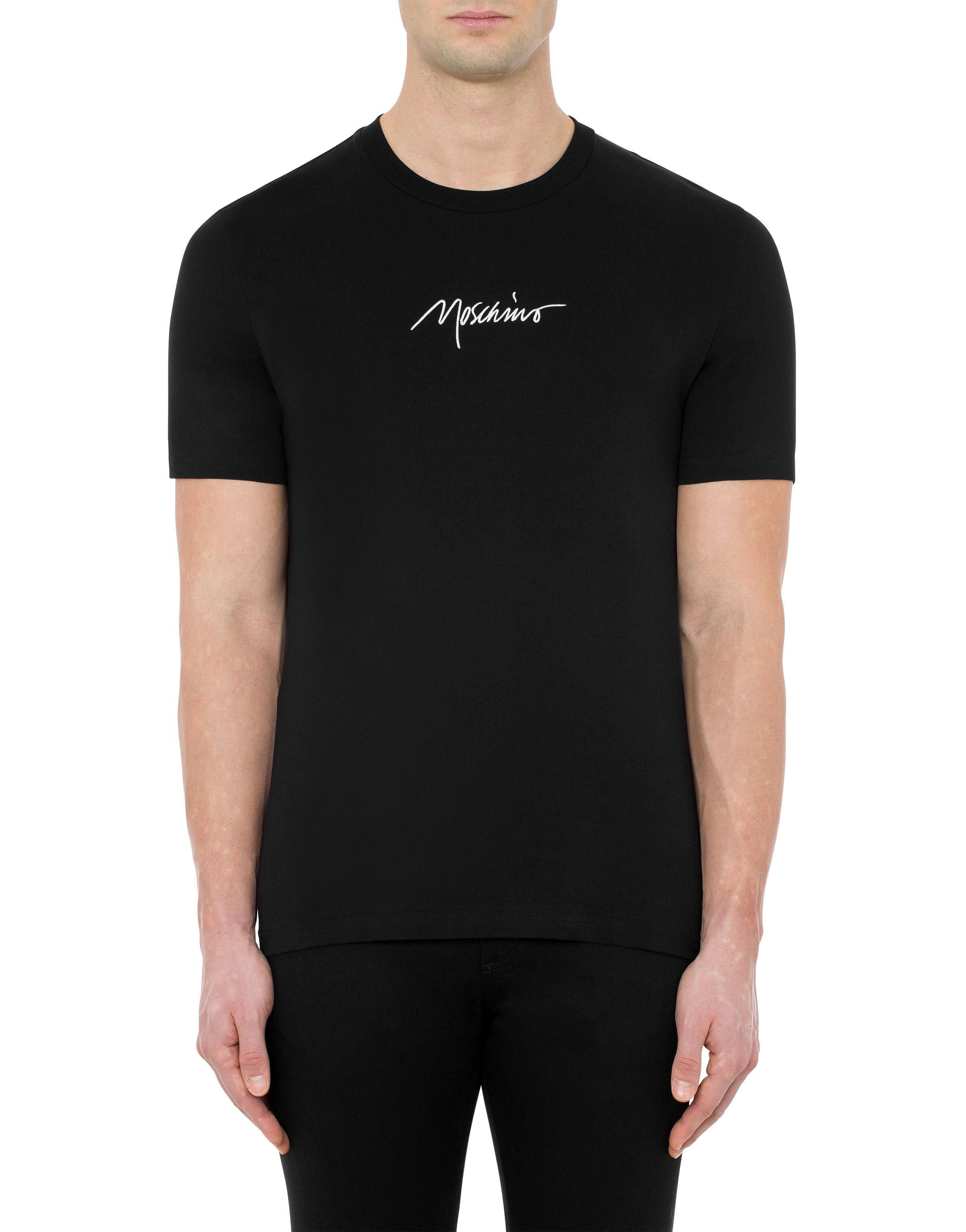 MOSCHINO SIGNATURE STRETCH JERSEY T-SHIRT - 10