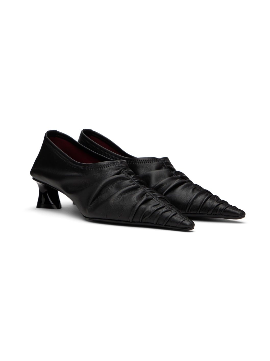 Black Elsa Ruched Heels - 4