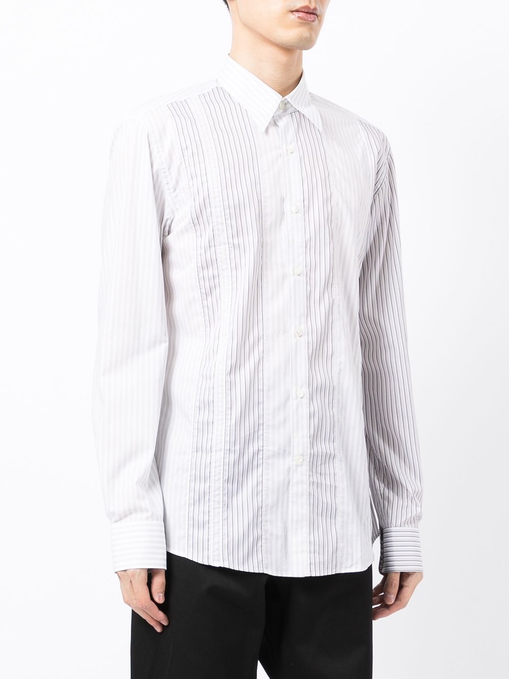 vertical-stripe long-sleeve shirt - 3