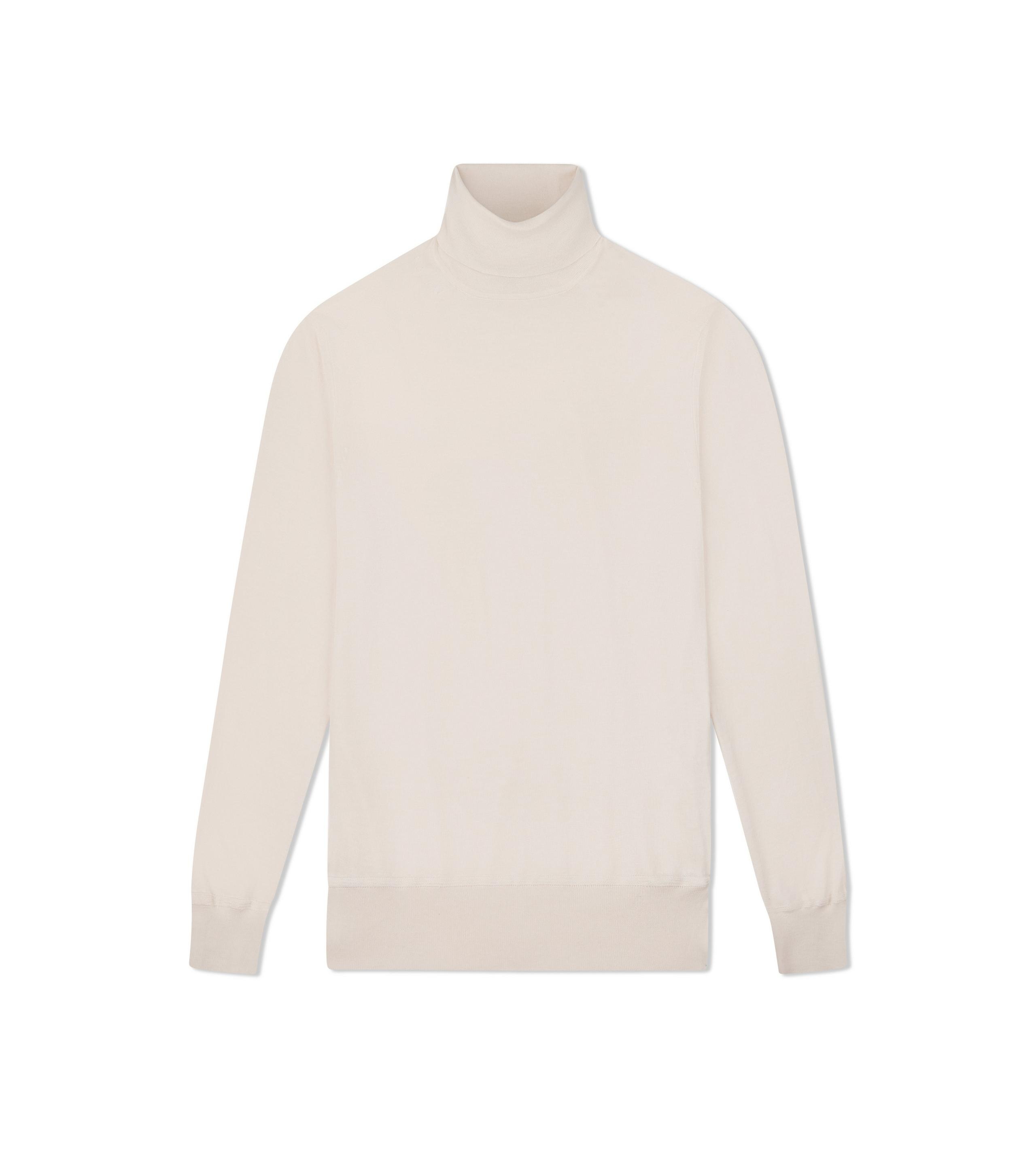 FINE GAUGE CASHMERE SILK ROLL NECK - 1