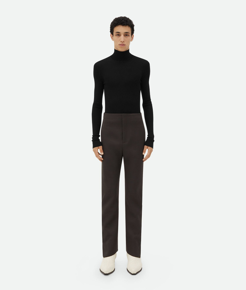 Curved Shape Wool Pants 1