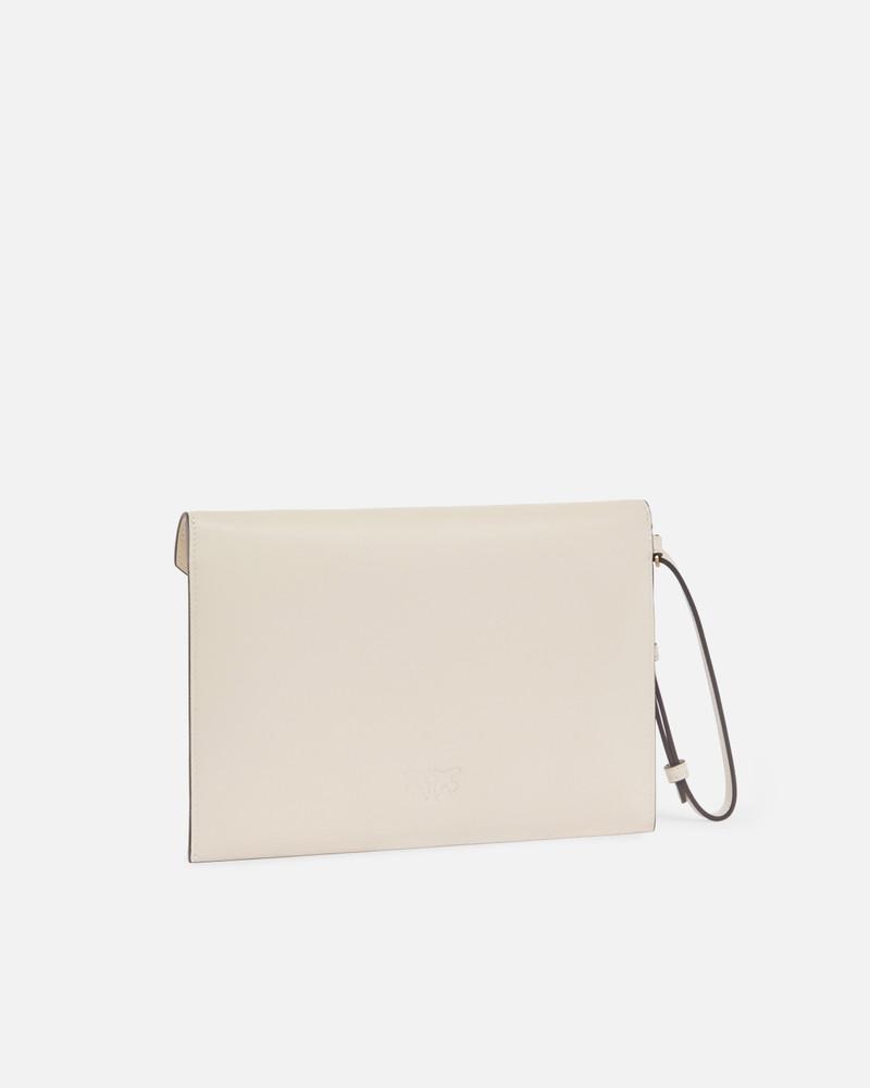 PINKO LEATHER CLUTCH WITH LOVE BIRDS LOGO outlook