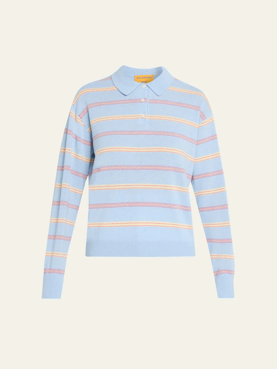 Collegiate Striped Cashmere Polo - 1