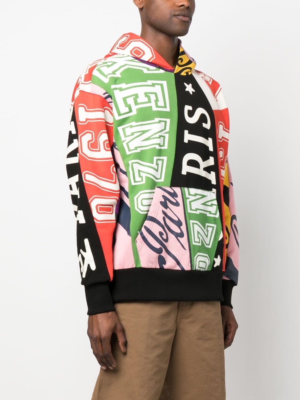 Flag-print cotton hoodie - 3