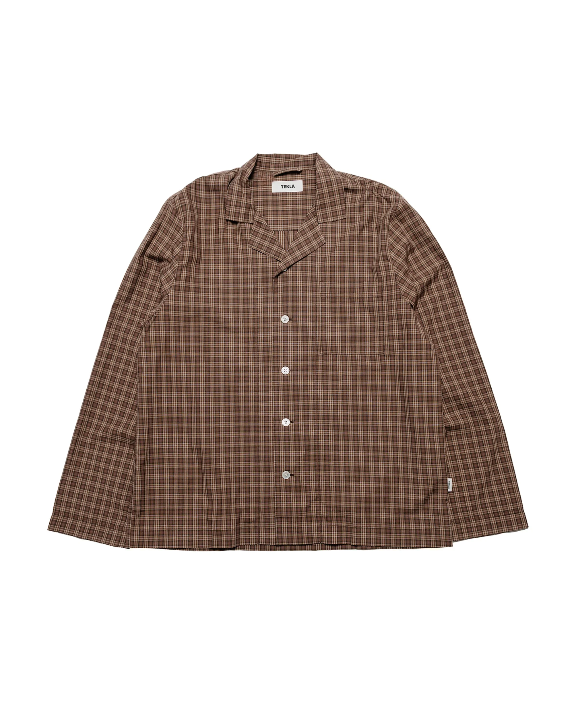 Tekla Fine Twill Pyjama Shirt Serra Checks - 1