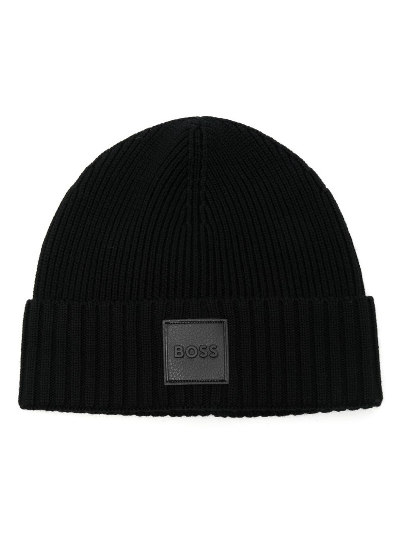 logo-patch beanie hat 1