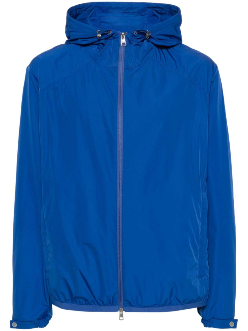 slogan-print shell jacket 1