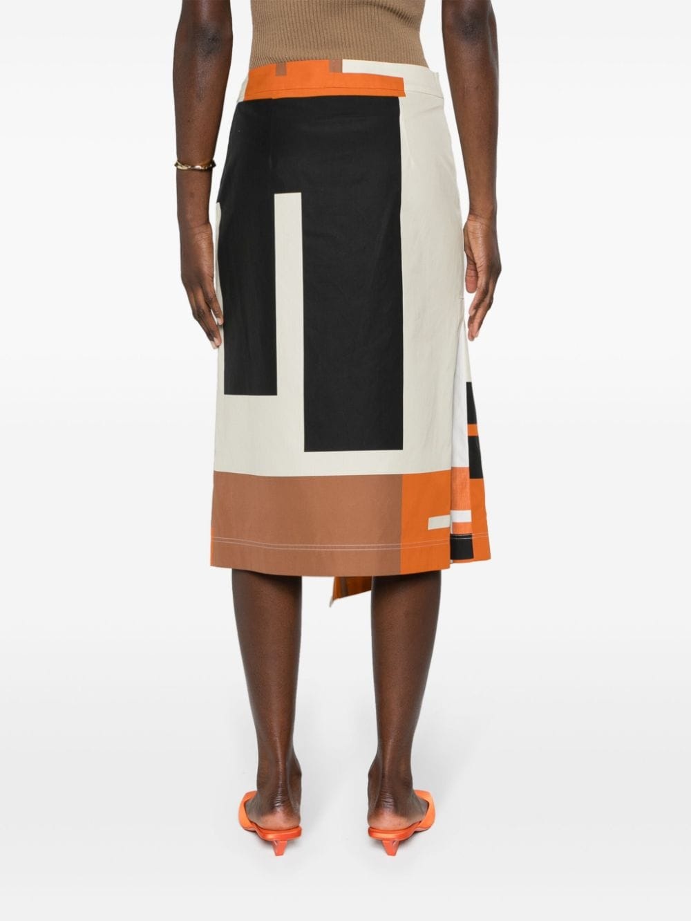 FF Puzzle-print poplin midi skirt - 4